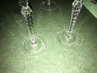 Vintage Hungarian Cut 24 Lead Crystal Wine Goblets Set of 7 12