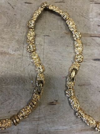 Vintage Monet Huge Haute Couture Gold Necklace Rare Piece Pendant 2