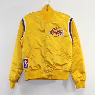 Vintage Los Angeles Lakers Starter Satin Jacket Size Small Yellow