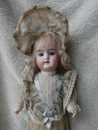 Antique German Schoenau Hoffmeister Bisque Head Doll 13 " Factory Dress