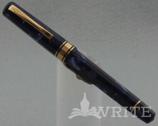Rare Nos Fountain Pen Omas 555/f Blue Royale Nib 585 M