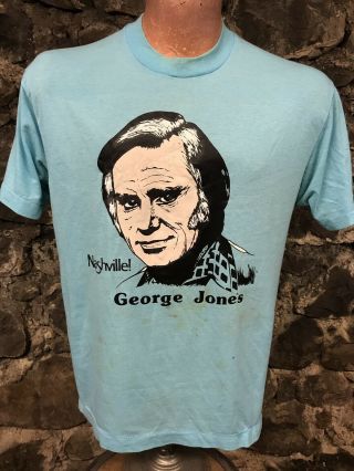 Rare Vintage George Jones T Shirt Country Music Nashville Tee 80s