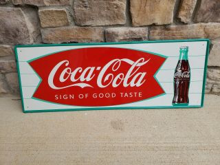 Vintage 32 " X 12 " Fishtail Store Advertising Sign