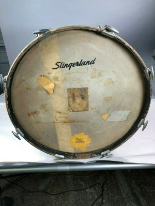 Vintage Slingerland Glitter Sparkle Blue 14 " X 20 " Bass Drum Kick 14x20 8 Lug