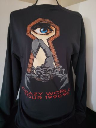 Vintage 1990/1991 Scorpions Crazy World Tour Shirt Long Sleeved Large