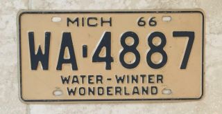 1966 Michigan License Plate Collector Vintage Antique