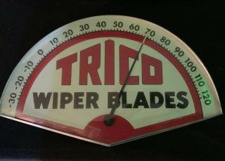 Vintage Trico Wiper Blades Thermometer Sign