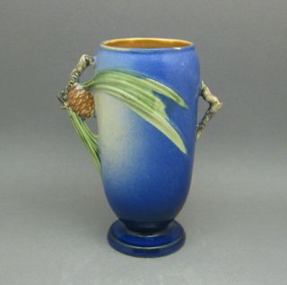 Vintage Roseville Pinecone Vase 1930s American Art Pottery Blue Usa 748 - 6 6 "