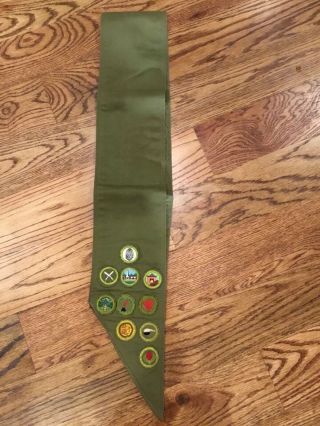 Vintage Boy Scout Sash With 52 Merit Badges 2