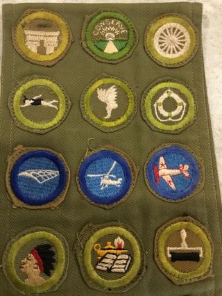 Vintage Boy Scout Sash With 52 Merit Badges 4