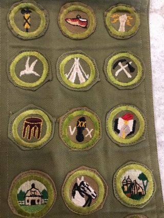 Vintage Boy Scout Sash With 52 Merit Badges 5