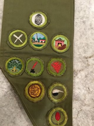 Vintage Boy Scout Sash With 52 Merit Badges 7