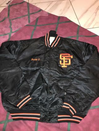 Vintage Starter Satin Jacket Sf Giants Xl 1990s Usa Made Pro Team Edition