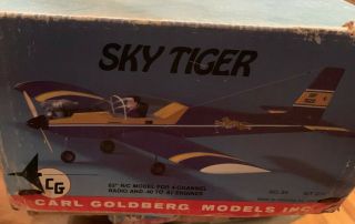 Vintage Carl Goldberg Sky Tiger Balsa Kit G31 Rc Airplane