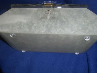 Patricia of Miami Lucite Purse Vintage 1950 ' s mother of pearl pattern 8