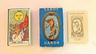 Vintage Blue Box Rider & Company London Tarot Deck With Instruction Booklet