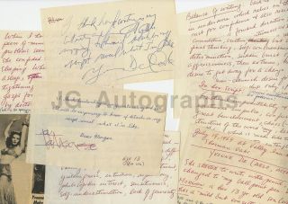 Yvonne Decarlo - Actress - Vintage 1970s Hand - Writing Analysis Study Group