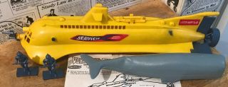 Vintage 1965 Remco Voyage To The Bottom Of The Sea Playset - Seaview Sub - Whale