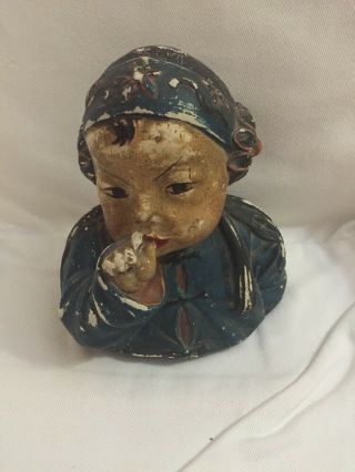 Vintage Esther Hunt Style Chalkware Chinese Child Baby Rare