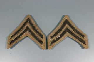 Us Ww2 Usmc Marine Corps Enlisted Khaki Twill & Wool Corporal Rank Cevrons Oa322