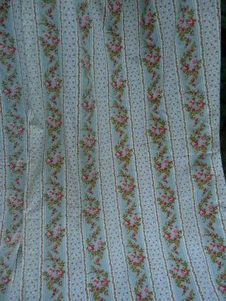 Vintage Pair French Curtain Drape cotton 18th century style READY to hang 3