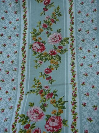 Vintage Pair French Curtain Drape cotton 18th century style READY to hang 4
