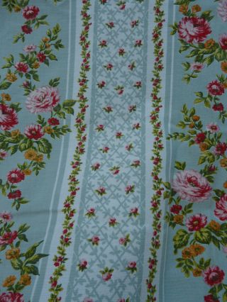 Vintage Pair French Curtain Drape cotton 18th century style READY to hang 5