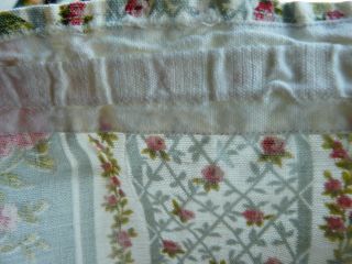 Vintage Pair French Curtain Drape cotton 18th century style READY to hang 6