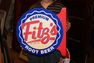 Vintage Fitz ' s Root Beer Soda Pop 2 Sided 19 