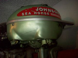 Vintage Johnson Sea Horse 5 Hp Outboard Motor Great Compression Complete