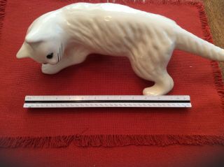 Large Vintage Camark Pottery Climbing Wall Tree White Cat Unmarked
