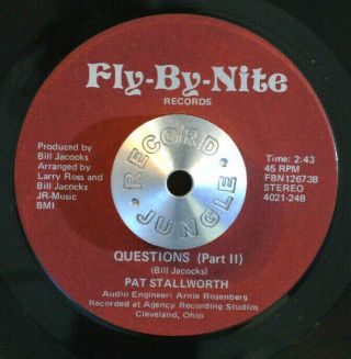 CROSSOVER SOUL 45 - PAT STALLWORTH - QUESTIONS Pt.  1 & 2 RARE Modern OG M - HEAR 2