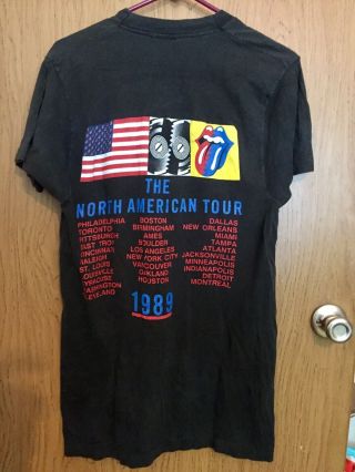 Vintage Rolling Stones 1989 North American Tour Concert T - Shirt Size Large 6