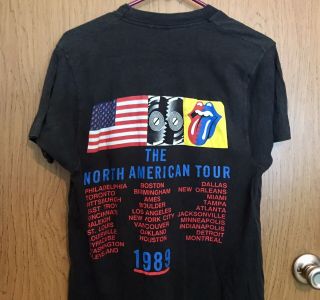 Vintage Rolling Stones 1989 North American Tour Concert T - Shirt Size Large 7