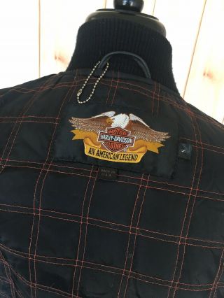 Vtg Harley Davidson USA Letterman Jacket Leather Wool Blend Mens Small FLAW 6