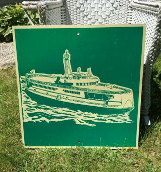 Authentic Vintage Metal Nantucket Ferry Steamship Sign ??movie Prop??