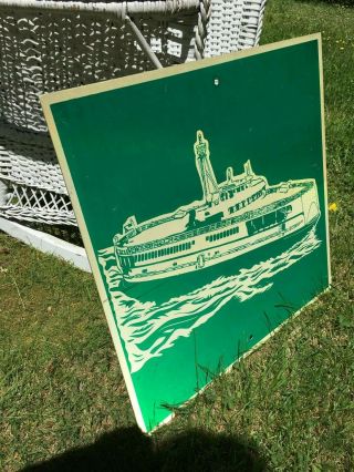 AUTHENTIC VINTAGE METAL NANTUCKET FERRY STEAMSHIP SIGN ??MOVIE PROP?? 2