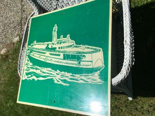 AUTHENTIC VINTAGE METAL NANTUCKET FERRY STEAMSHIP SIGN ??MOVIE PROP?? 3