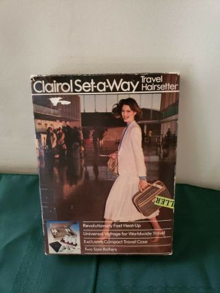 Vintage Clairol Set - a - way Travel Hairsetter Curler Set 3