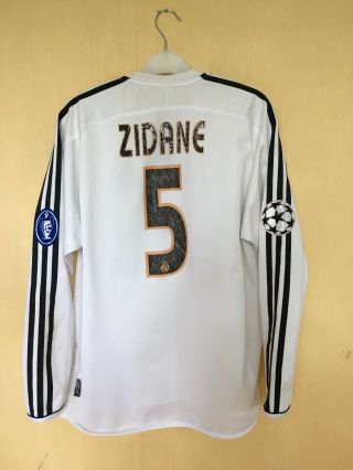 Fc Real Madrid 2002\03 Cl Football Jersey Shirt Vintage Long Sleeve 5 Zidane