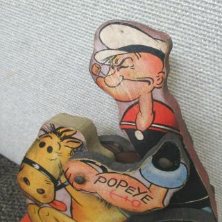 RARE Vintage 1929 FISHER PRICE POPEYE COWBOY WOOD PULL TOY 705 6