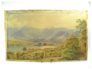 Antique 19th Century Watercolour Painting River Landscape By W T Longmire 1874