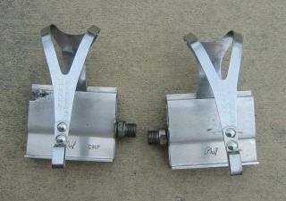 Rare Vintage Phil Wood Chp Bearing Platform Pedals With Toe Clips - Cool