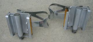 RARE Vintage PHIL WOOD CHP Bearing Platform Pedals with Toe Clips - COOL 4