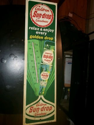 Golden Sun - Drop Soda Thermometer 65m - 17 Gg Vintage Real Hard To Find