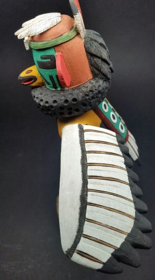 VINTAGE Authentic Kachina Doll EAGLE (Kwahu) HOPI Signed Deloria Adams 14 - 1/2 