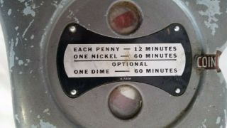Vintage Park O Meter Parking Meter No keys 2 Hour 1 Cent Penny Nickel Dime 5