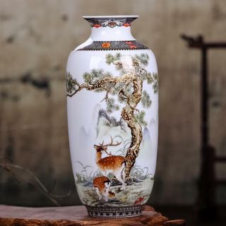 Jingdezhen Ceramic Vase Vintage Chinese Style Animal Vase Fine Smooth Surface Ho