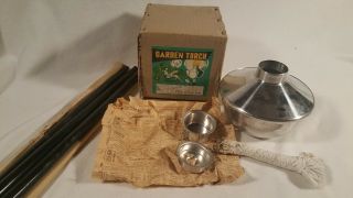 (4) Vintage Kerosene Tiki Garden Torch Made In Japan Nos Nib