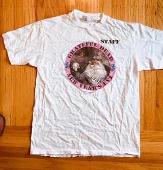Vintage Grateful Dead Tom Tom Club Years Staff T Shirt 1988 Lg
